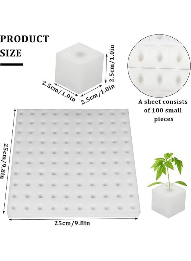 طقم قطع إسفنجية للزراعة المائية، إسفنجات زراعة النباتات بدون تربة، دفيئة لنمو البراعم الصغيرة ونمو البلاستيك، أخضر ، 400 قطعة - Image 4